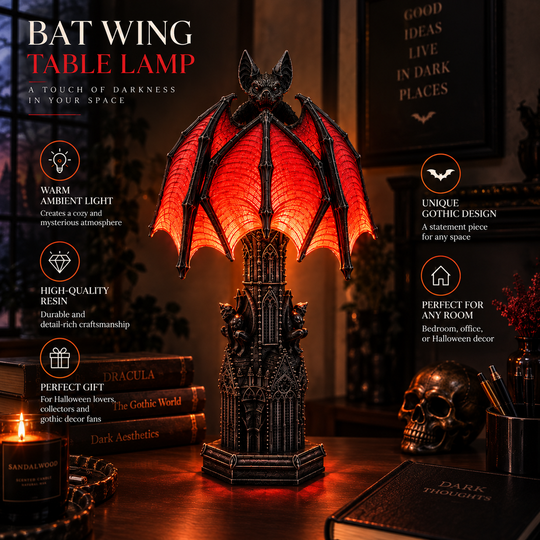 Bat Halloween Lamp By Davier