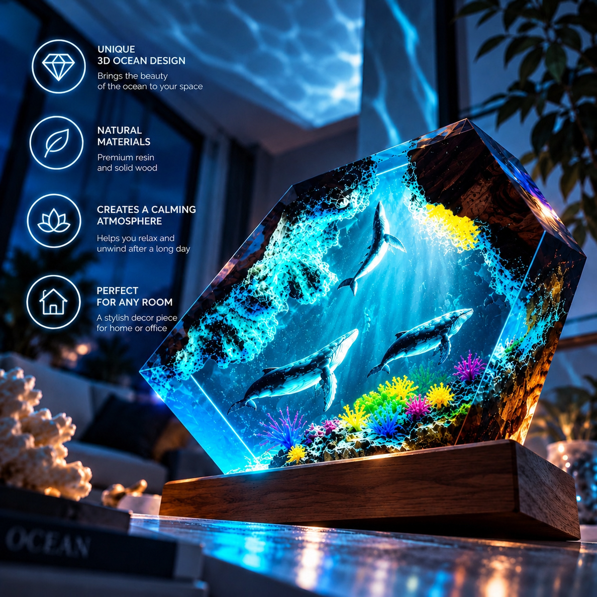 Whale Resin Lamp By Davier